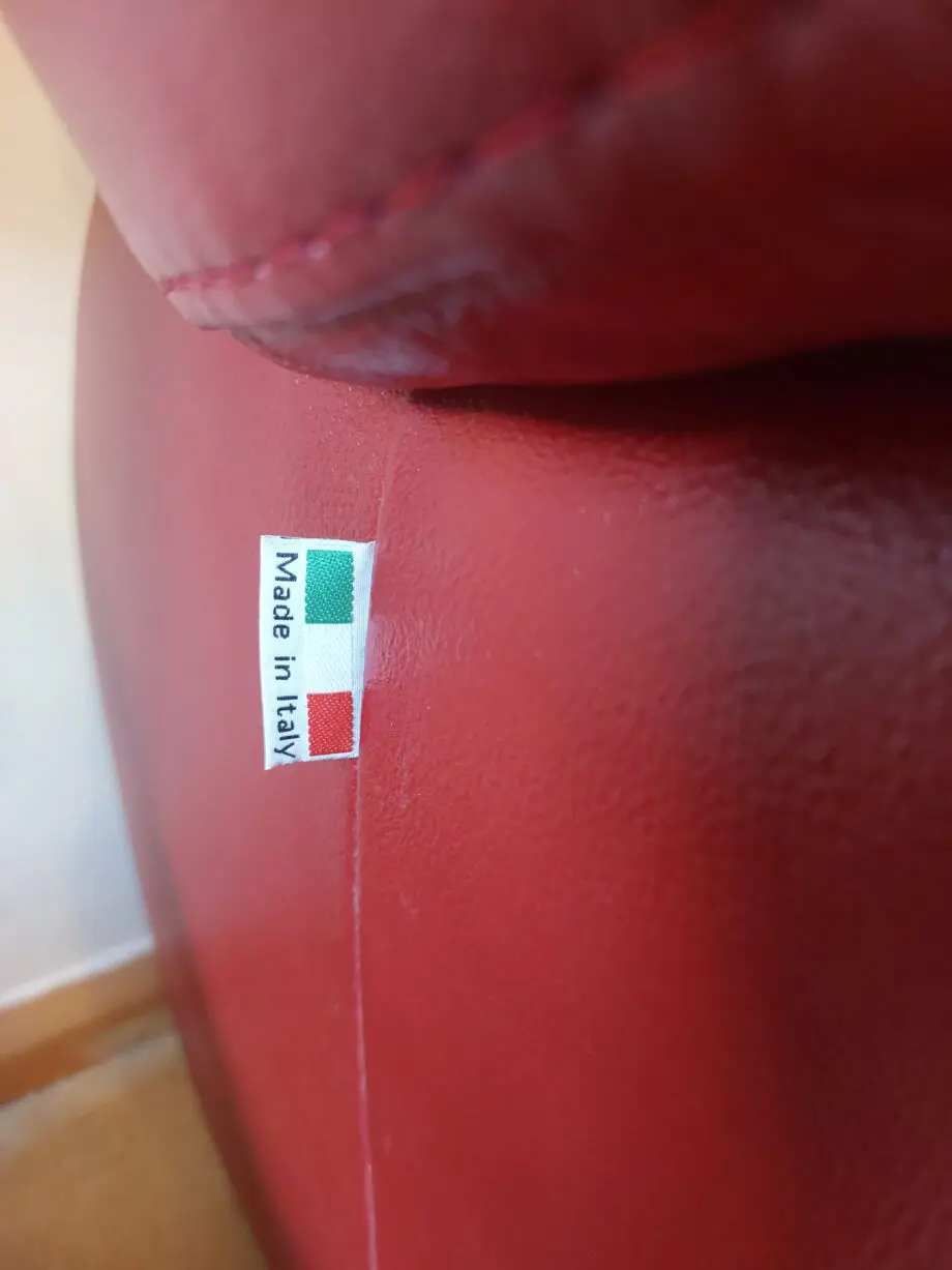 Red and Beige Reclining Sofa and 2 Armchairs