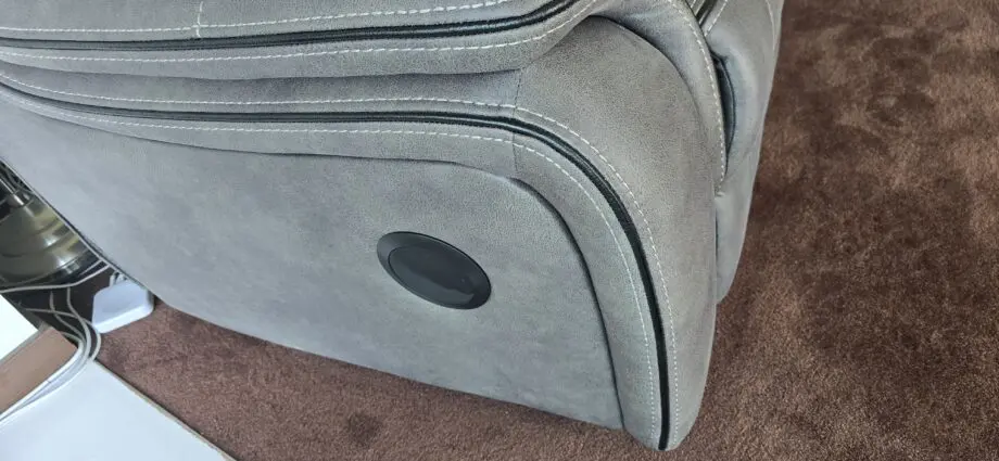 2 seat grey leather electric recliner