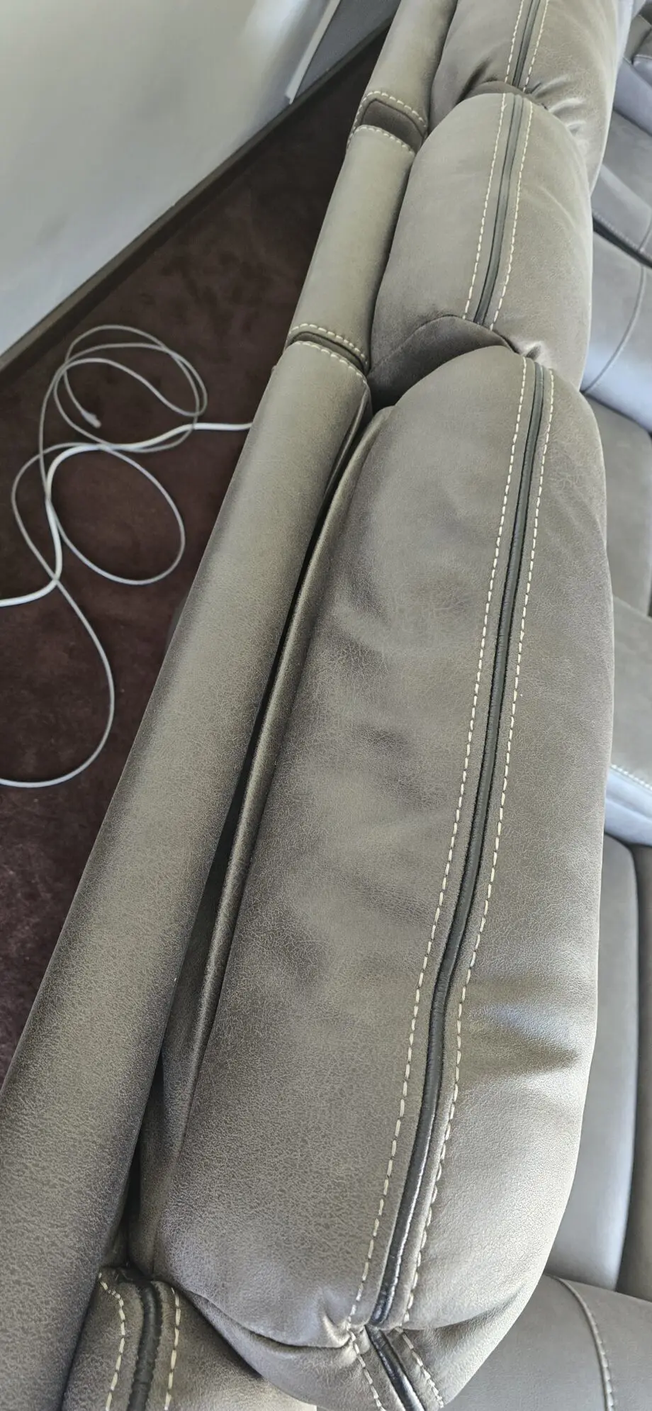 2 seat grey leather electric recliner