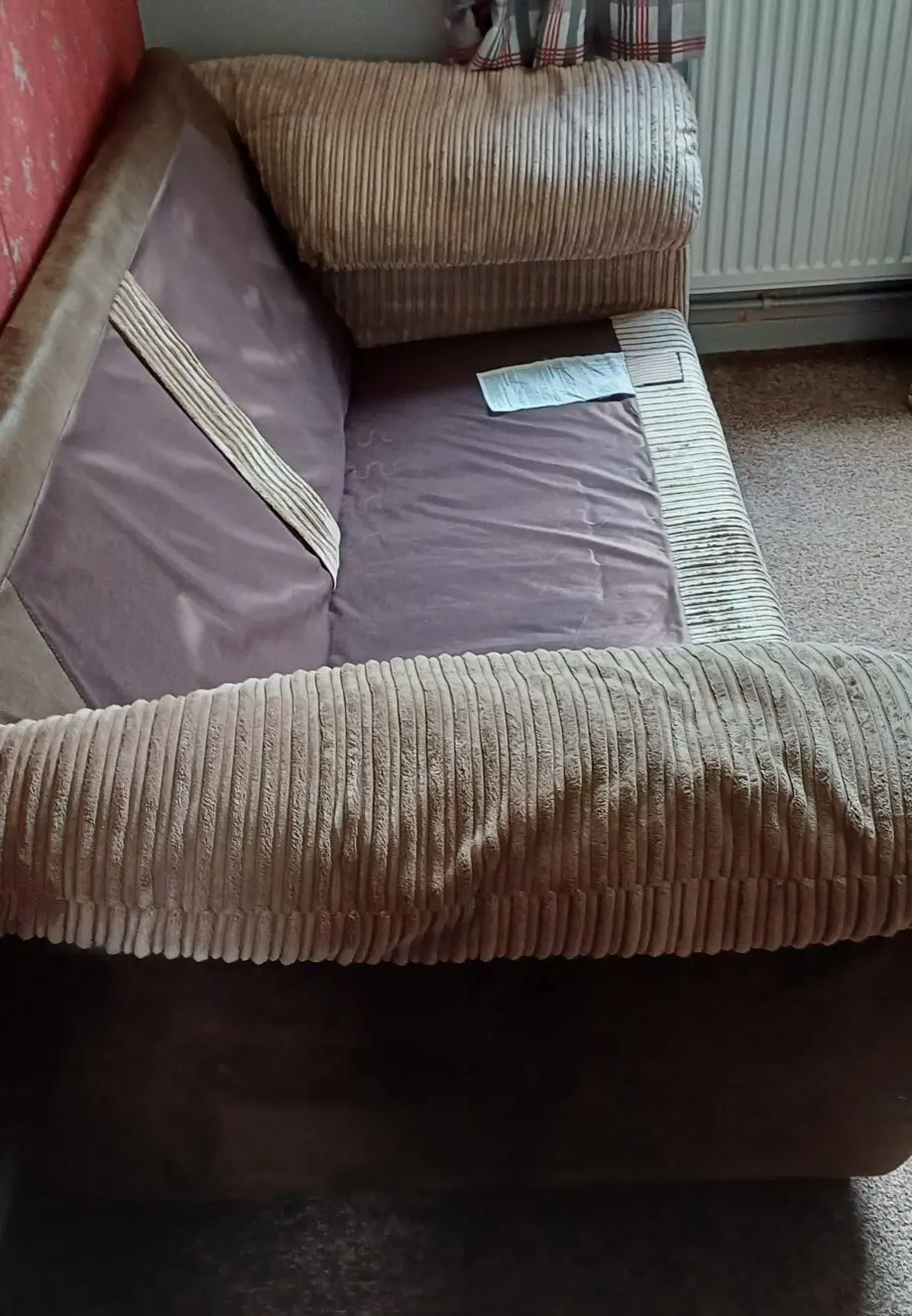 3 seater brown corduroy effect