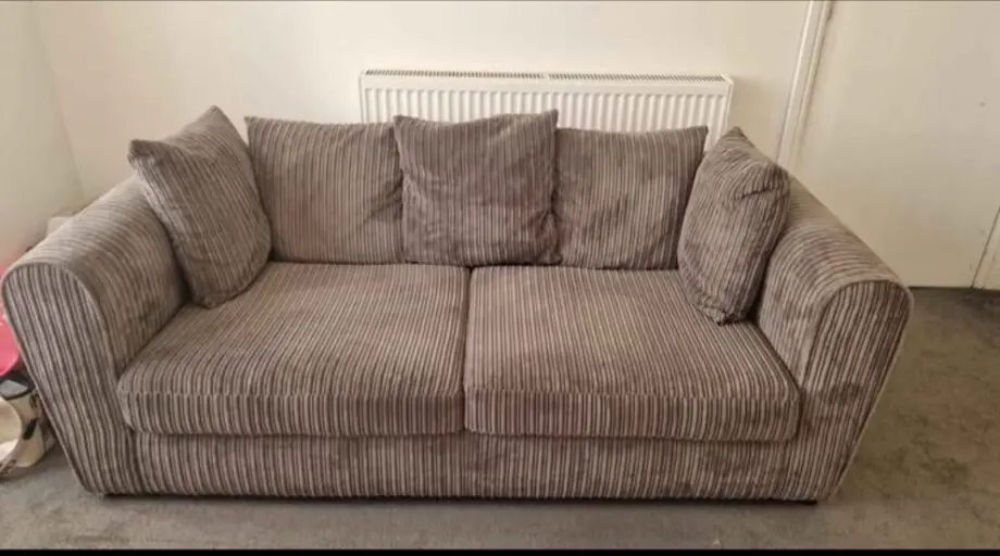 Grey Cord Sofa