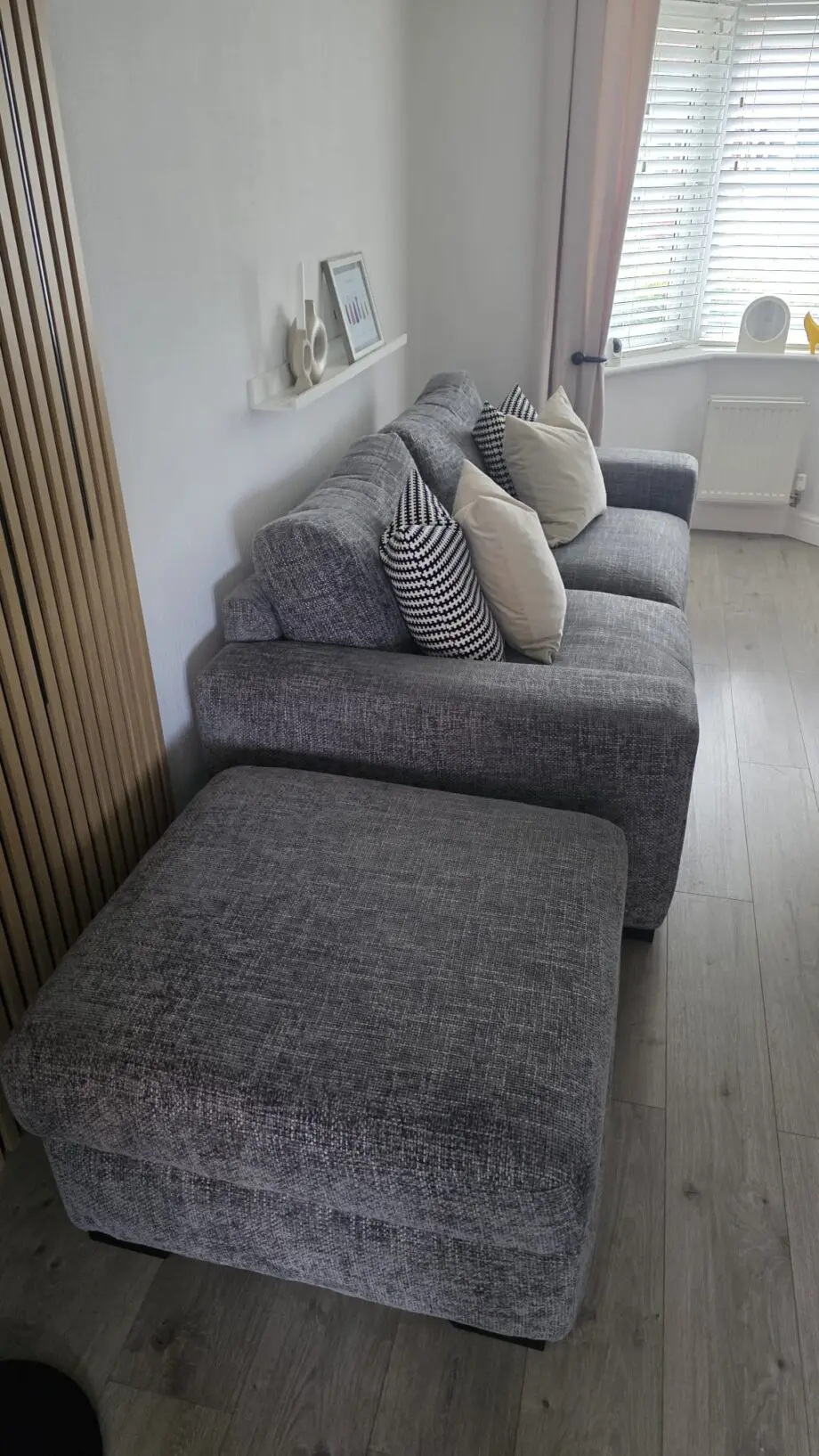 Next Houghton, Grey Large deep sit sofa and Footstool with storage