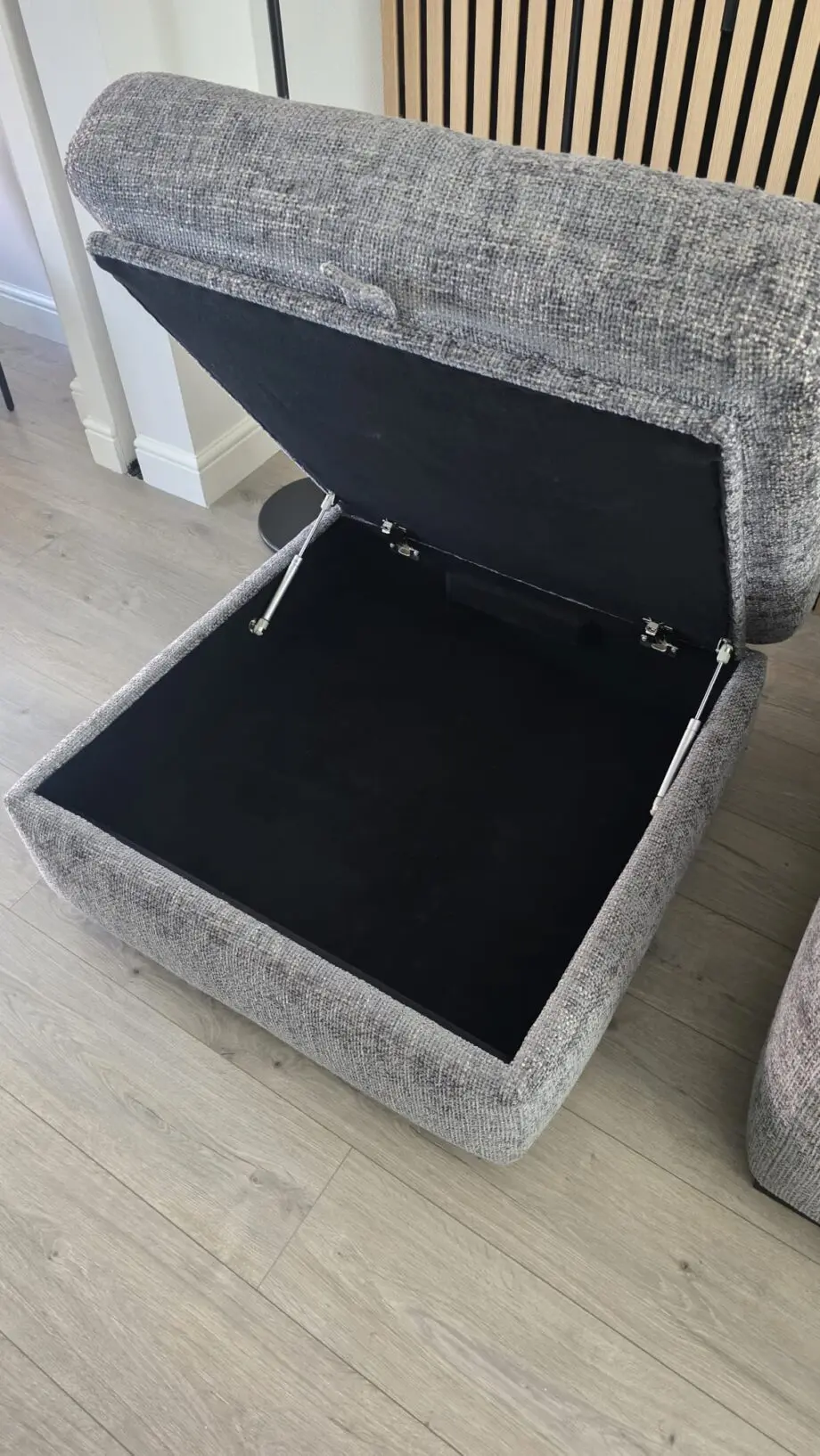 Next Houghton, Grey Large deep sit sofa and Footstool with storage
