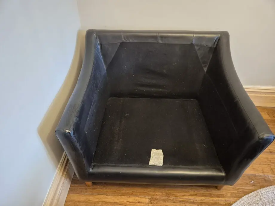 Made.com Black Leather Snuggle Chair