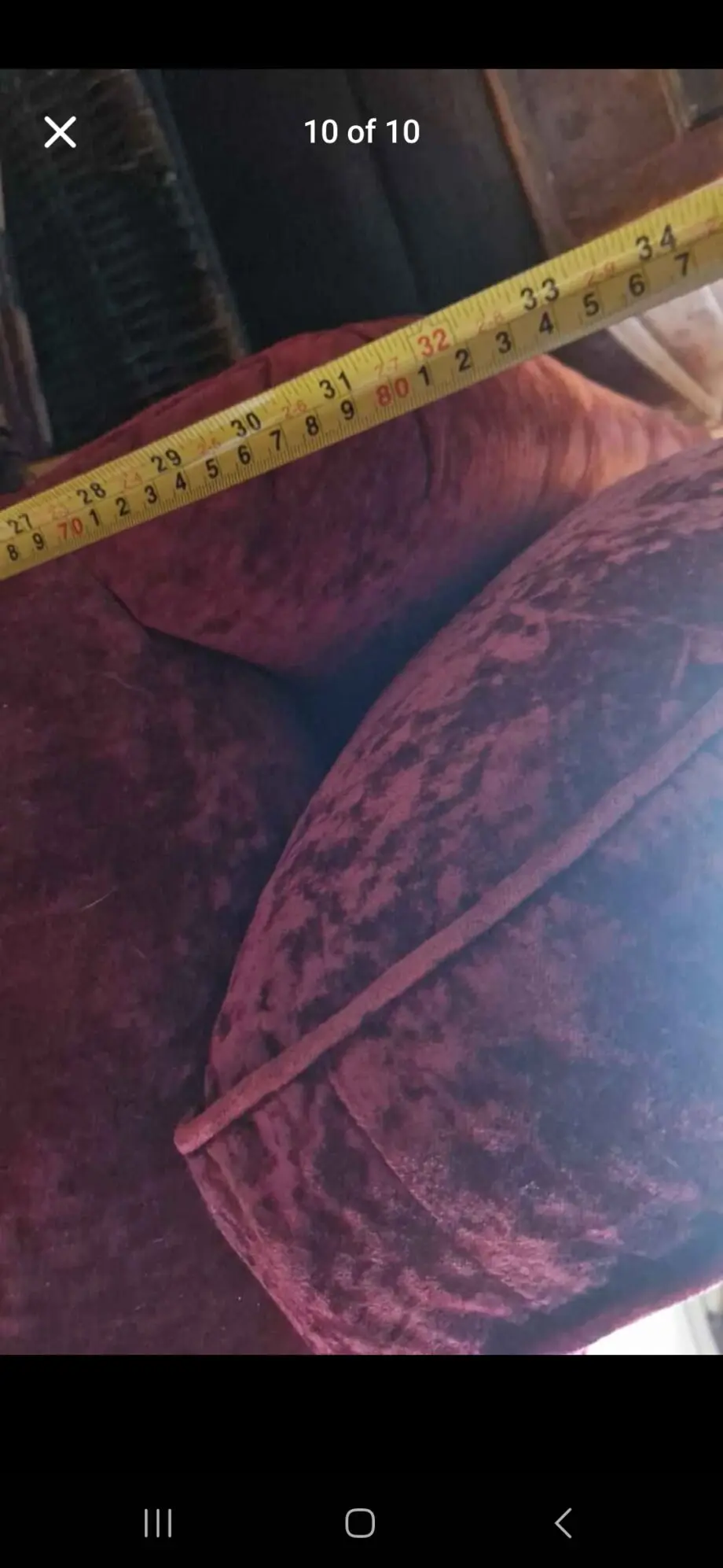 Rose red crushed velvet vintage style sofa