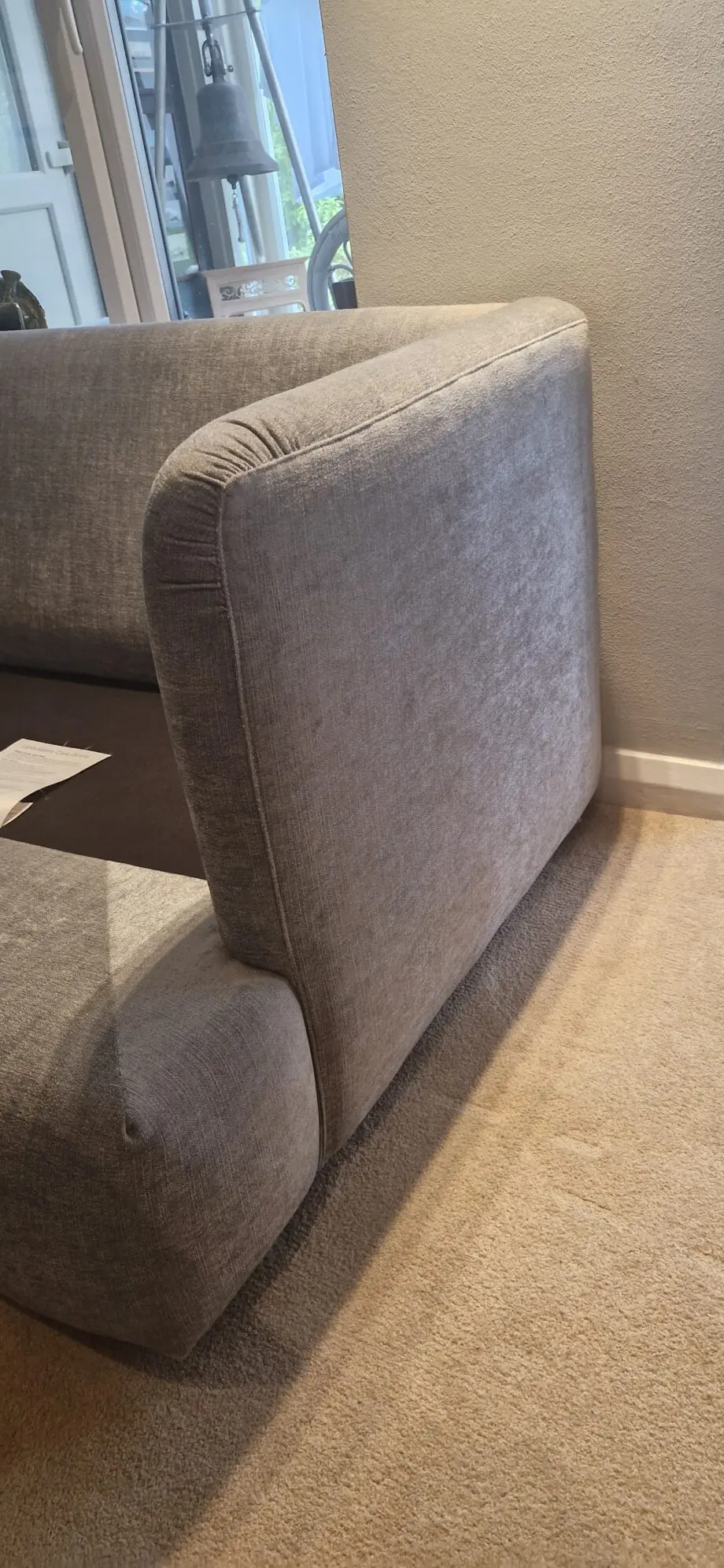 Tetrad 3 Seater Sofa in stunning grey fabric, from their 2022 Amilie range with full size storage ottoman & 2 TKmax footstools