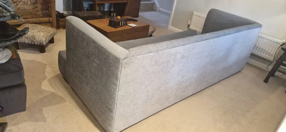 Tetrad 3 Seater Sofa in stunning grey fabric, from their 2022 Amilie range with full size storage ottoman & 2 TKmax footstools