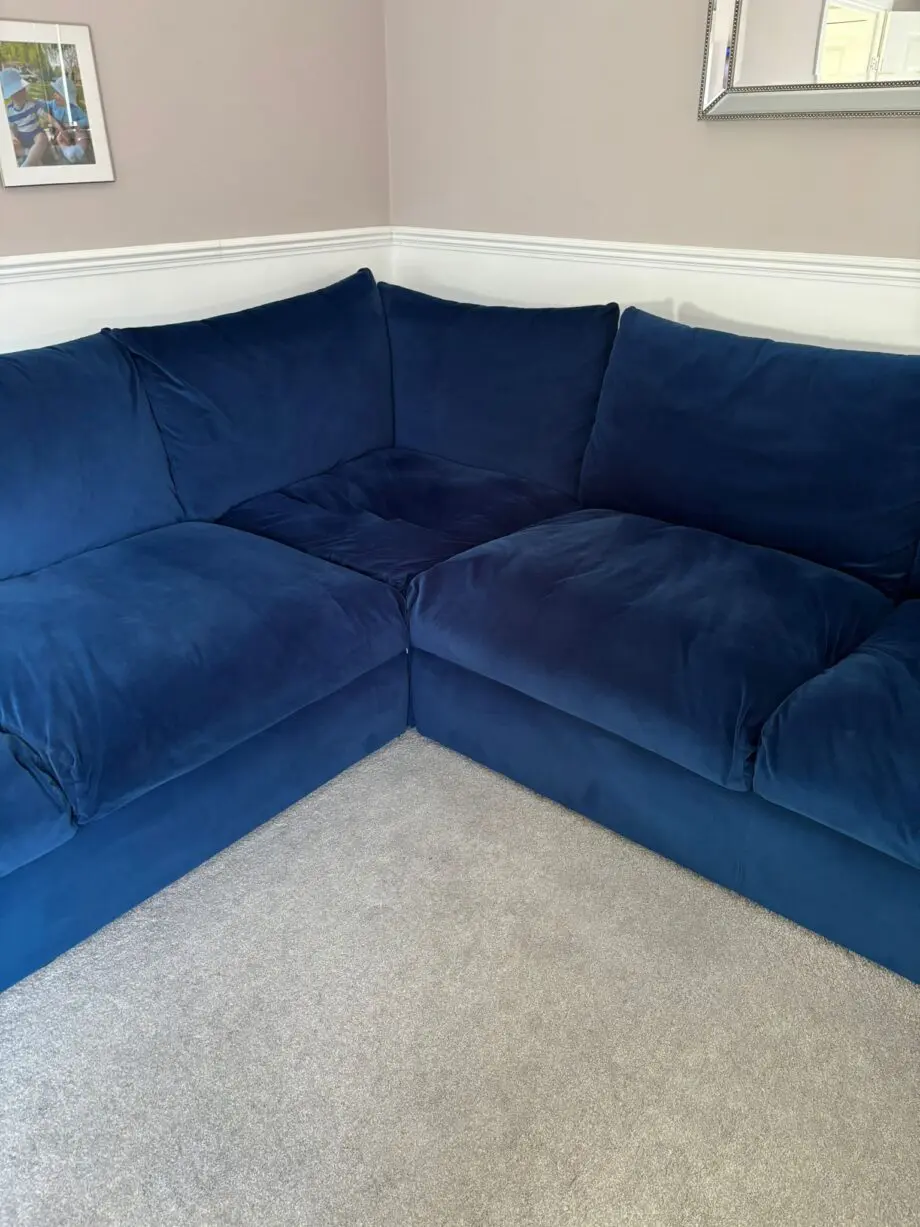 Snug "biggie small" Large 5 seat corner sofa in midnight blue with storage