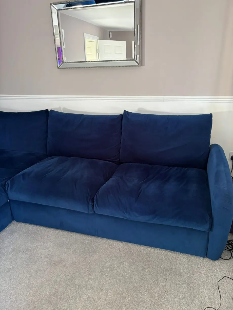 Snug "biggie small" Large 5 seat corner sofa in midnight blue with storage