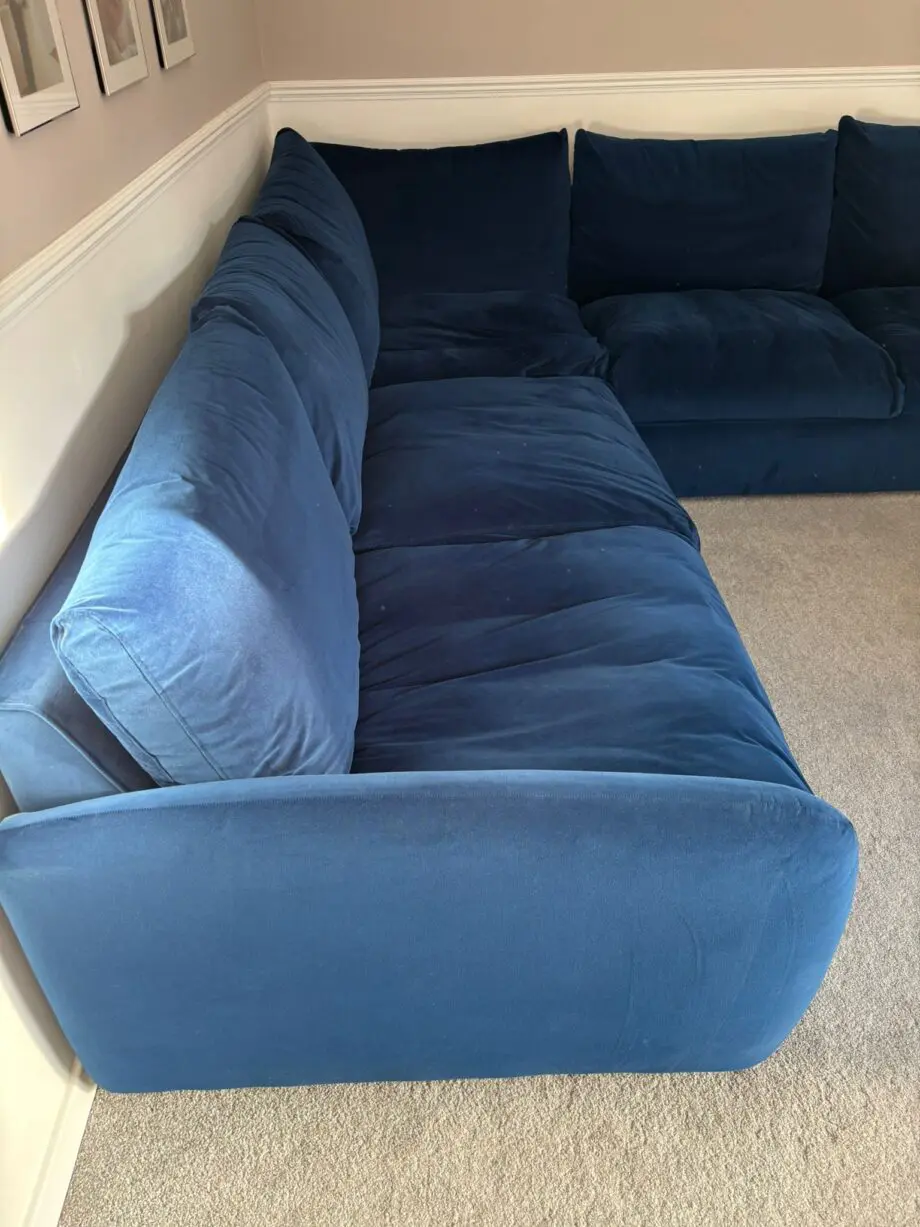 Snug "biggie small" Large 5 seat corner sofa in midnight blue with storage