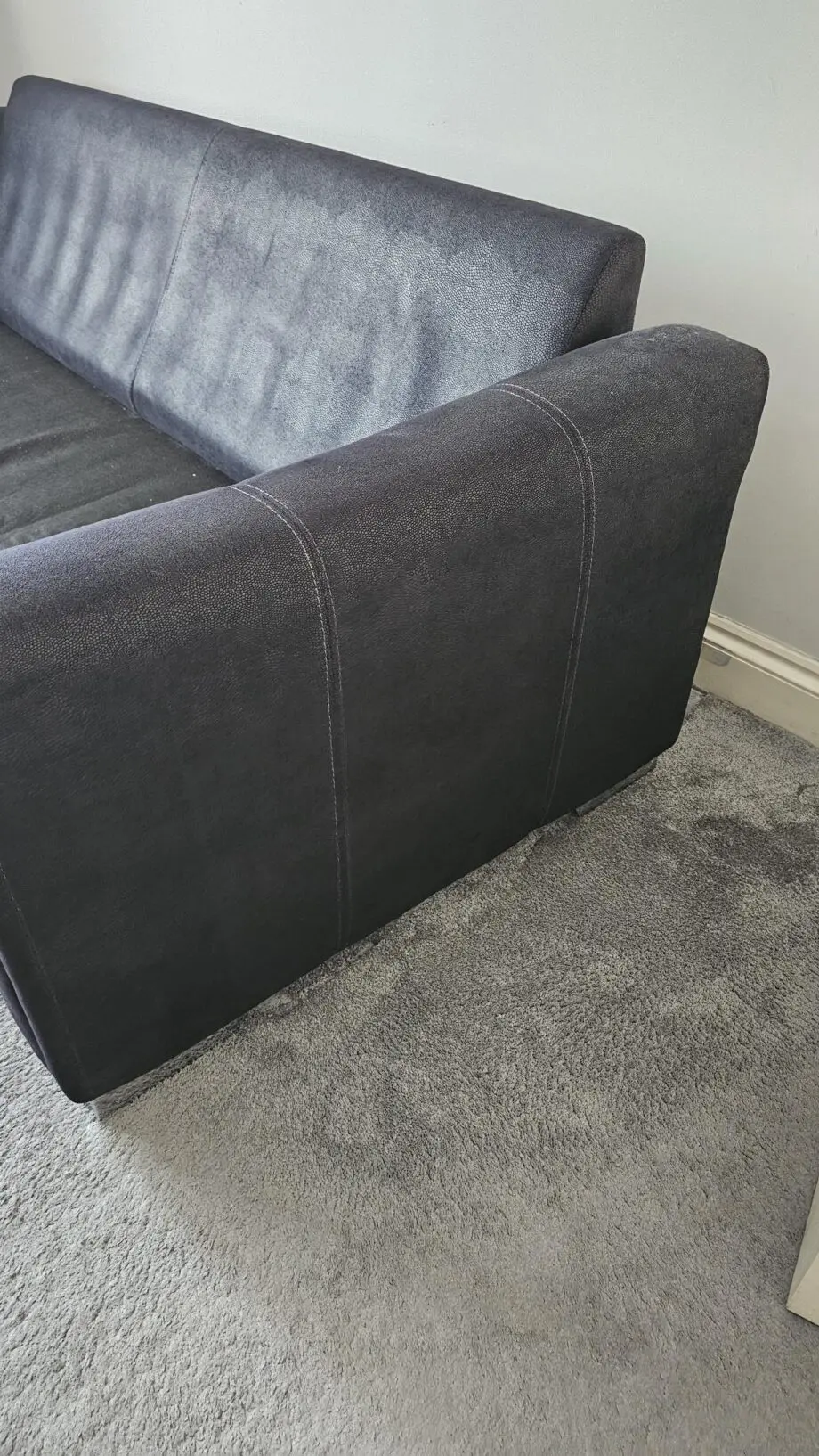 Charcoal/Teal/Black DFS fabric sofa set for sale - 3 pieces