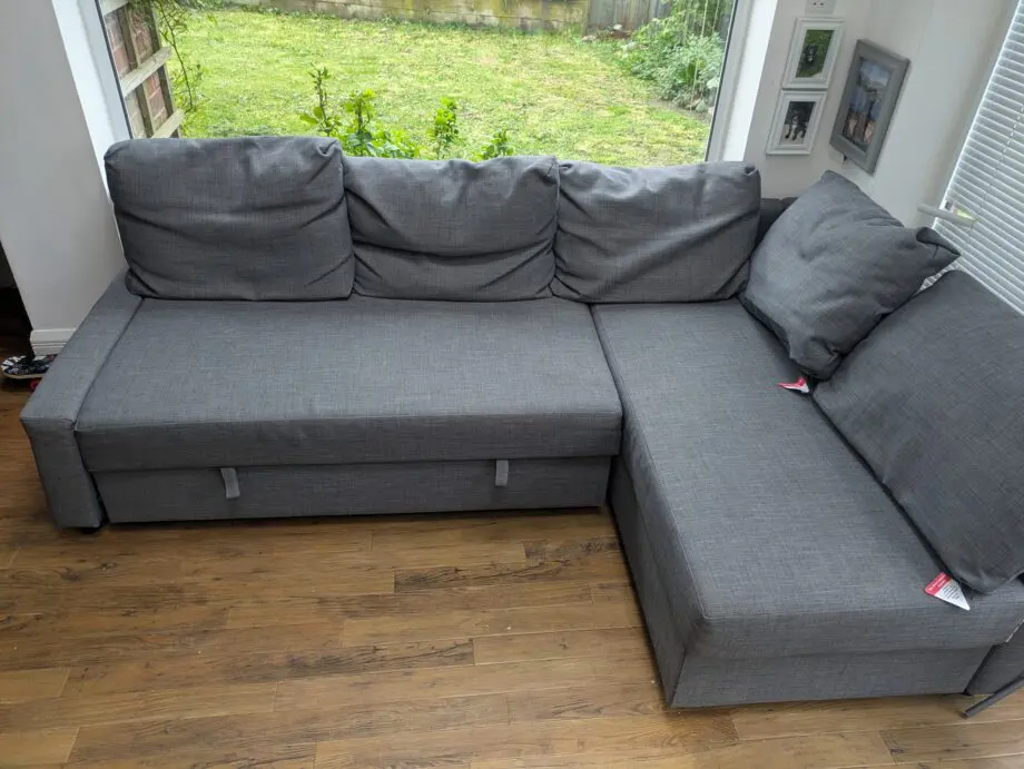 IKEA FRIHETEN Corner sofa-bed with storage, Skiftebo dark grey