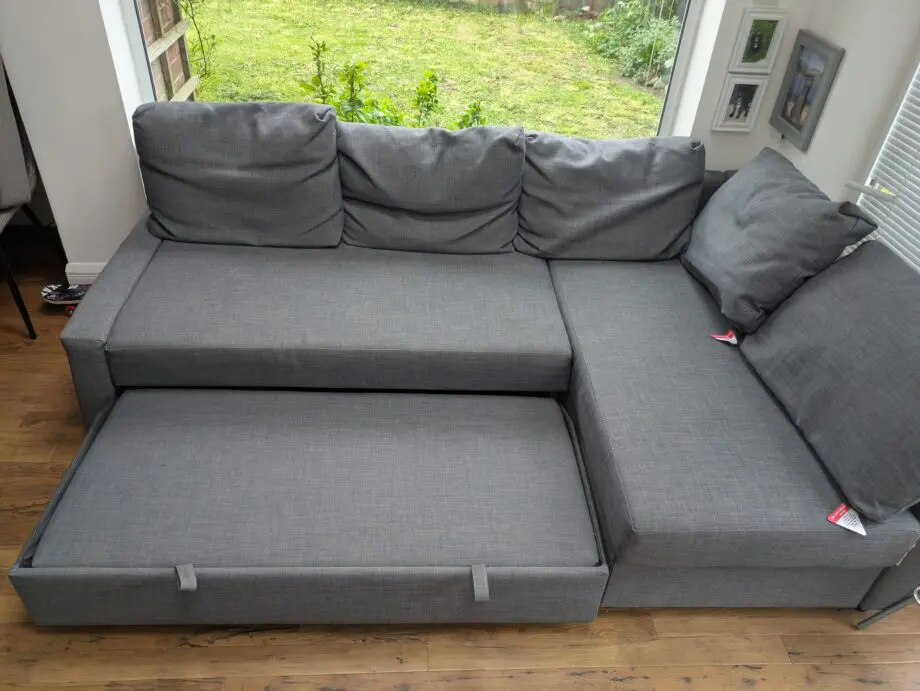 IKEA FRIHETEN Corner sofa-bed with storage, Skiftebo dark grey
