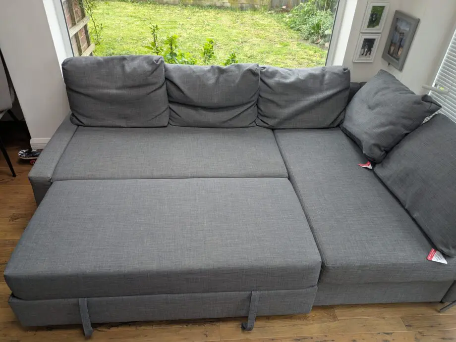 IKEA FRIHETEN Corner sofa-bed with storage, Skiftebo dark grey