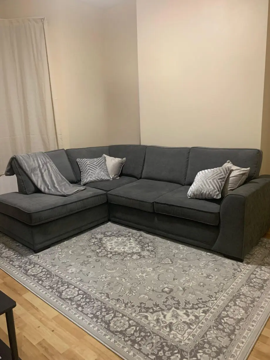 DFS Grey Orka Corner Sofa - Graphite