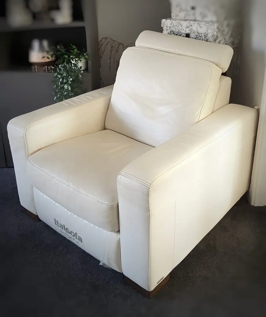 Italian 3 Piece Sofa Suite - Off White