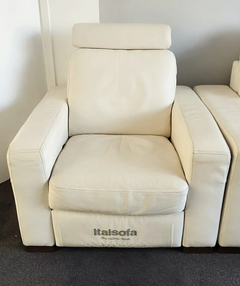 Italian 3 Piece Sofa Suite - Off White
