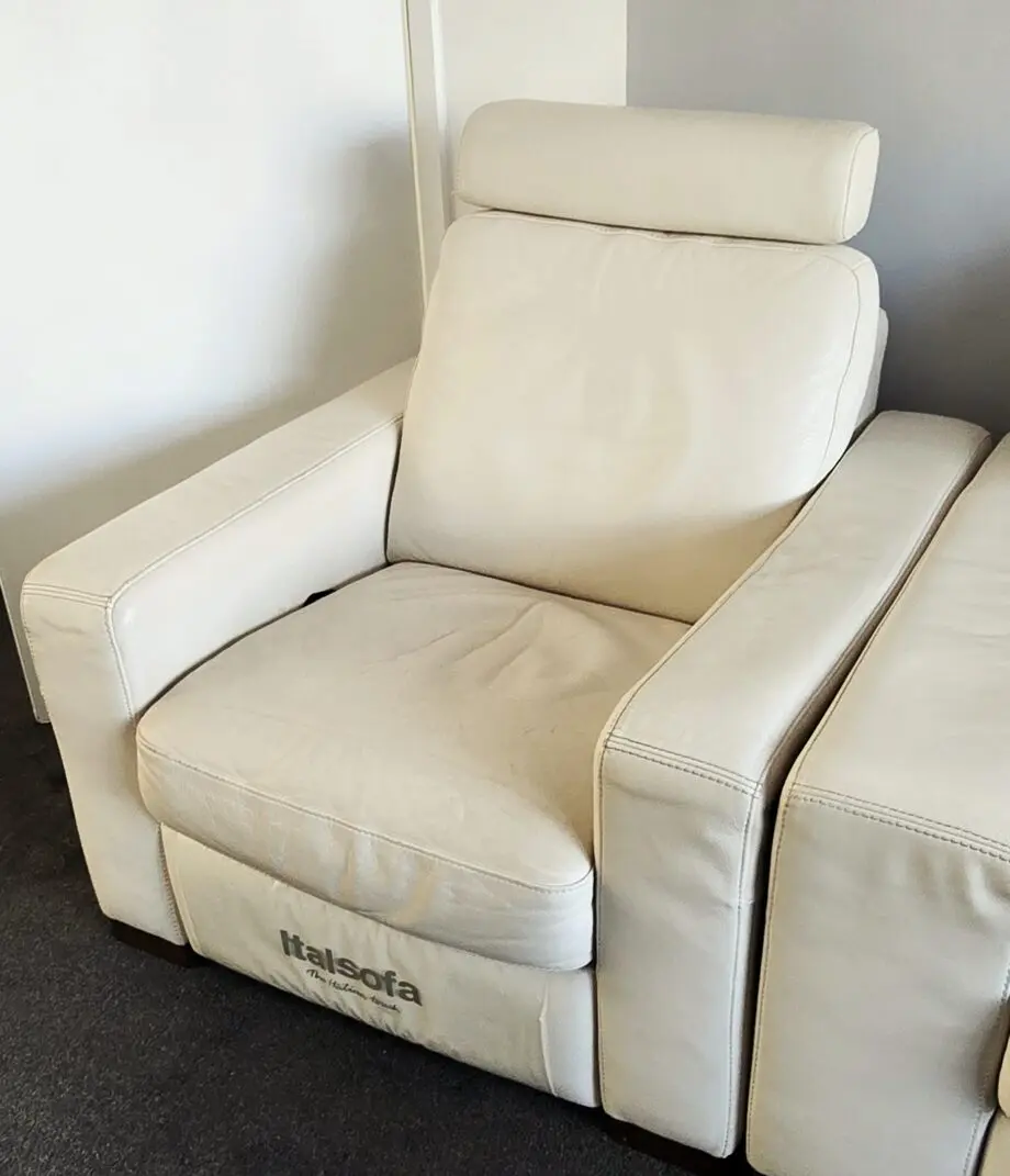 Italian 3 Piece Sofa Suite - Off White