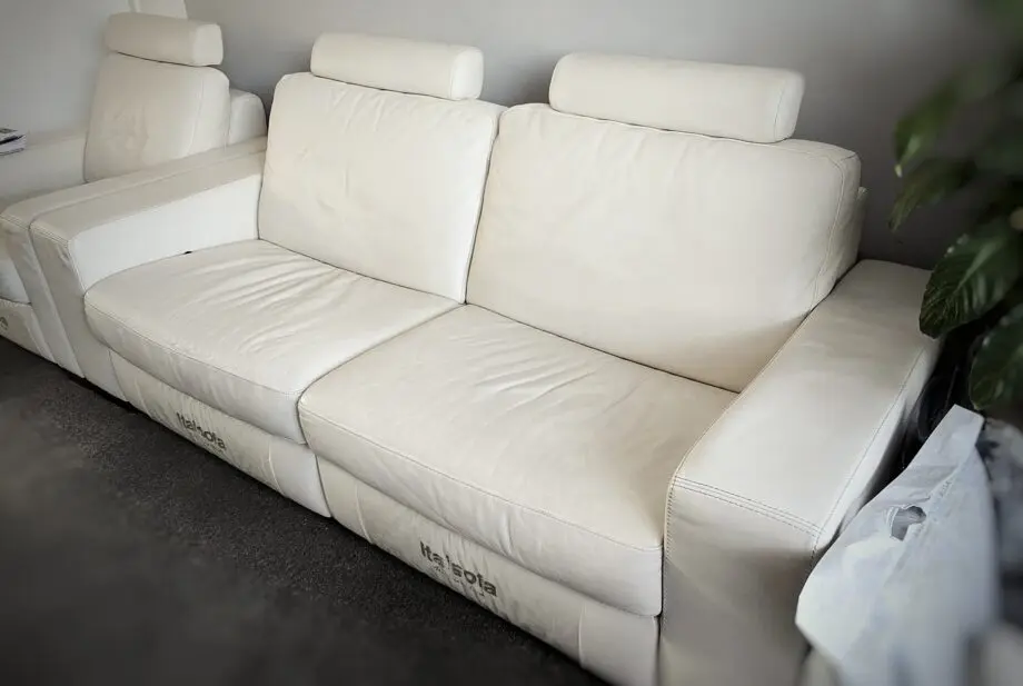 Italian 3 Piece Sofa Suite - Off White