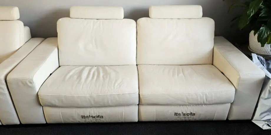 Italian 3 Piece Sofa Suite - Off White