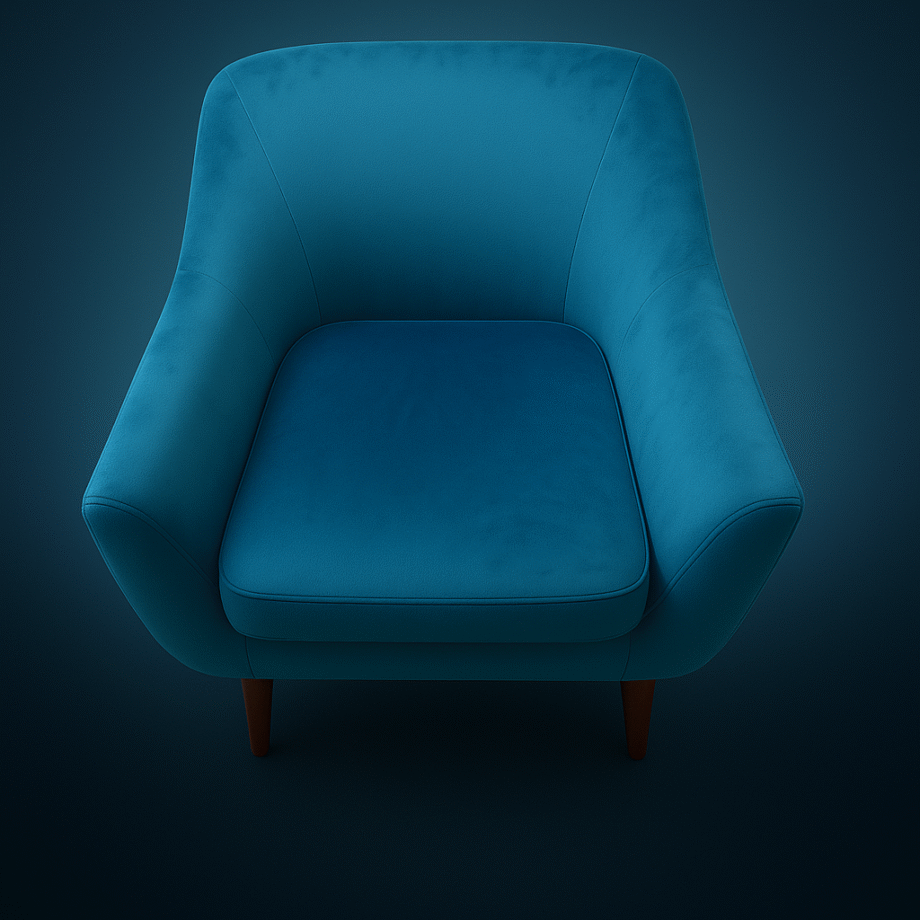 Teal Velvet Armchair – Excellent Condition – £