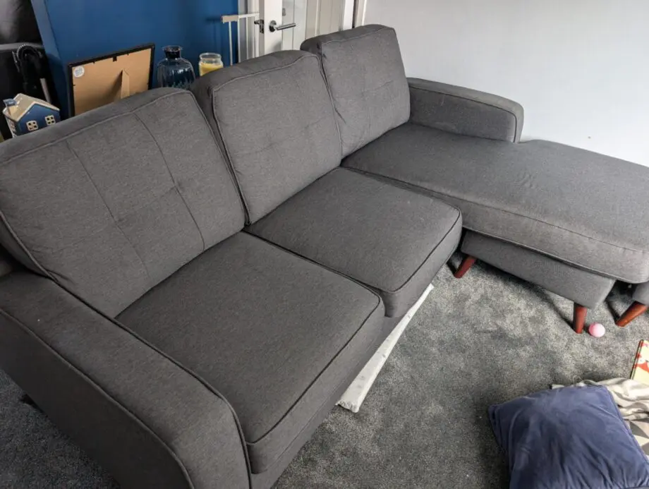 DFS Charcoal Corner Sofa with Armchair and Footstool
