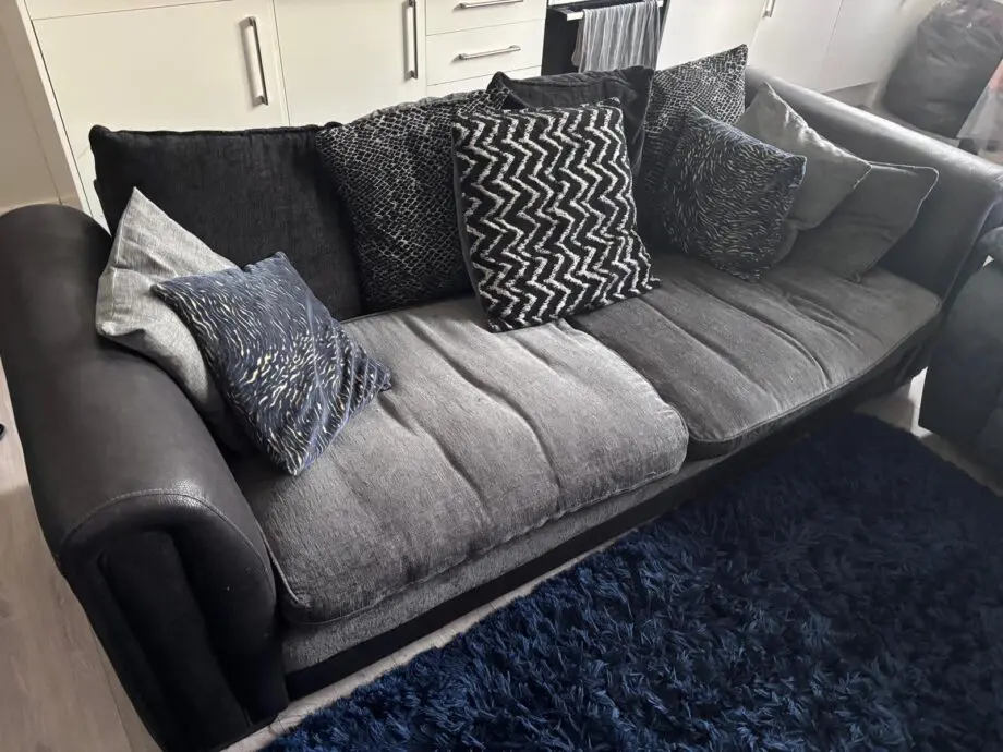 DFS Black 4 Seater Sofa