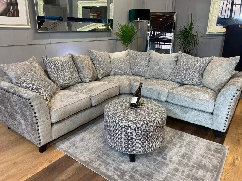 5x Seater High Back Harrrion Sofa + Footstool With FHD