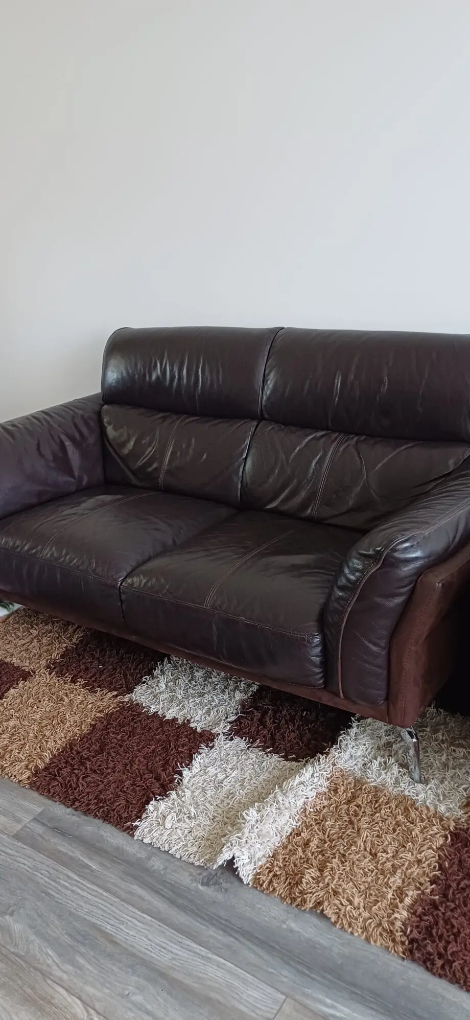Dfs leather italian sofa
