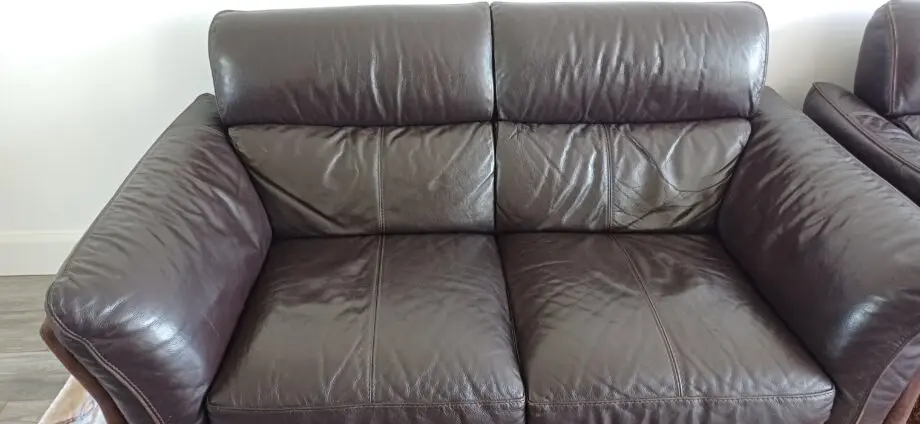 Dfs leather italian sofa