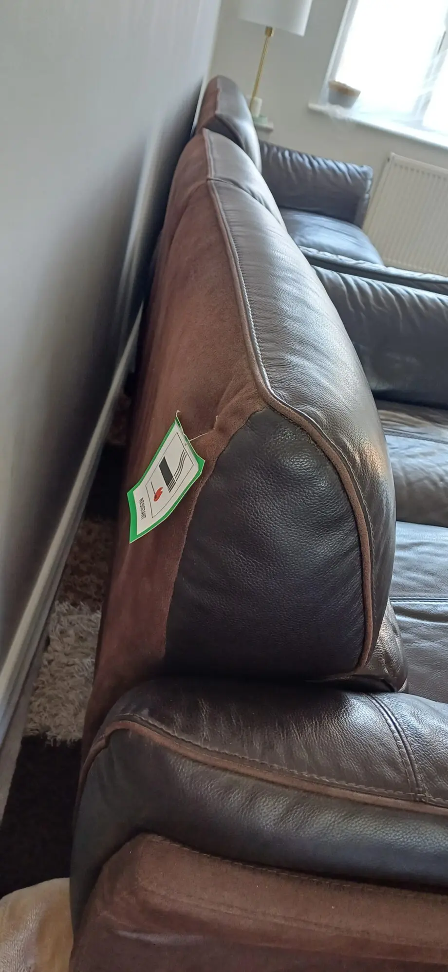 Dfs leather italian sofa