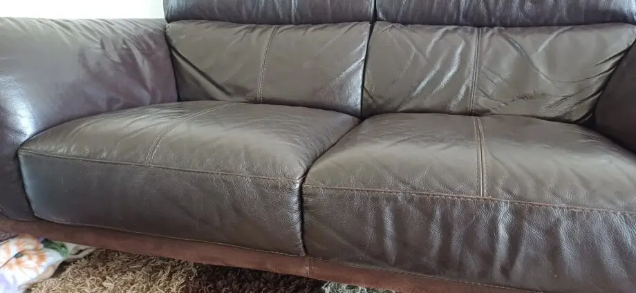Dfs leather italian sofa