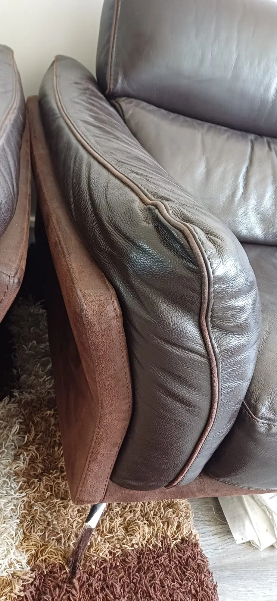 Dfs brown italian leather sofa