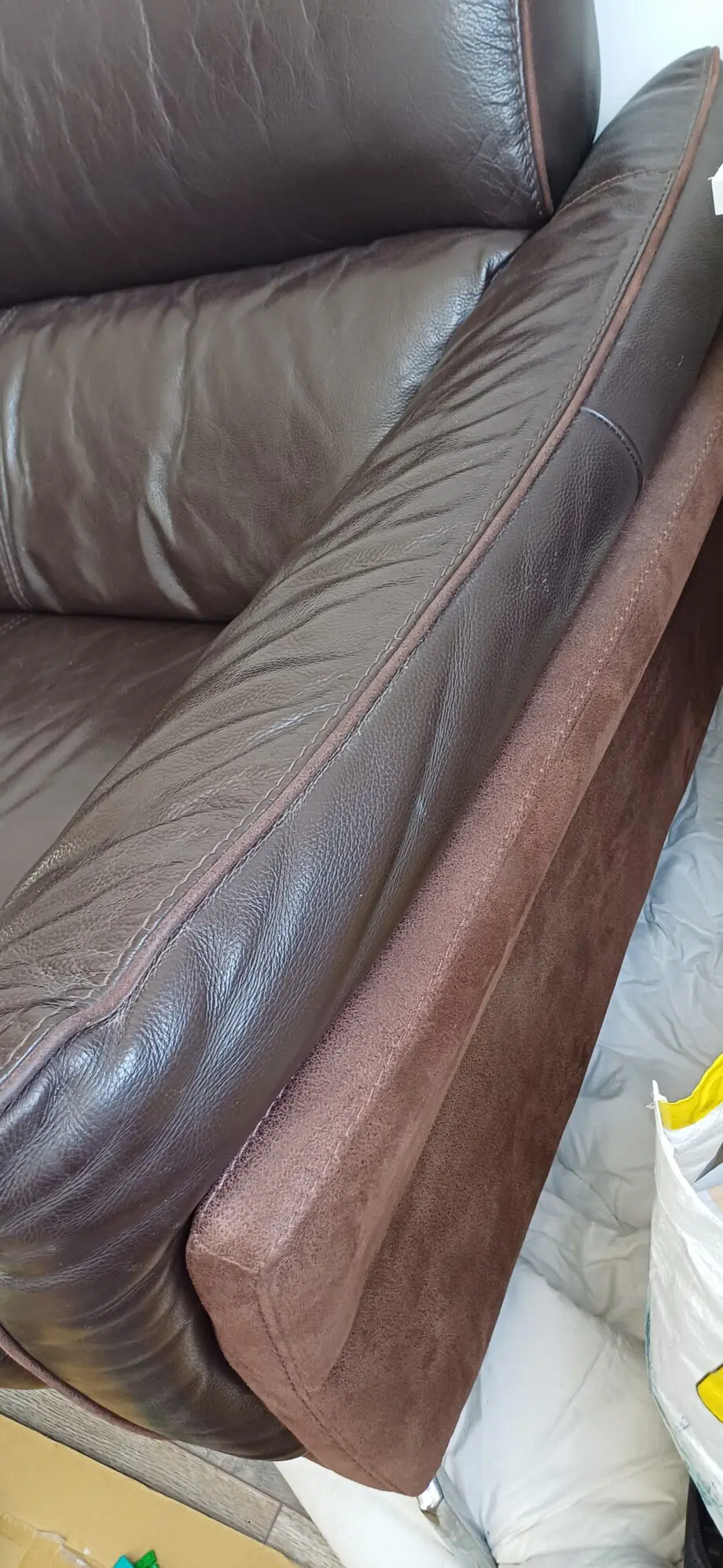 Dfs brown italian leather sofa
