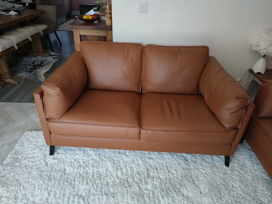 Very Home Sasha Tan leather 3 & 2 seater settee