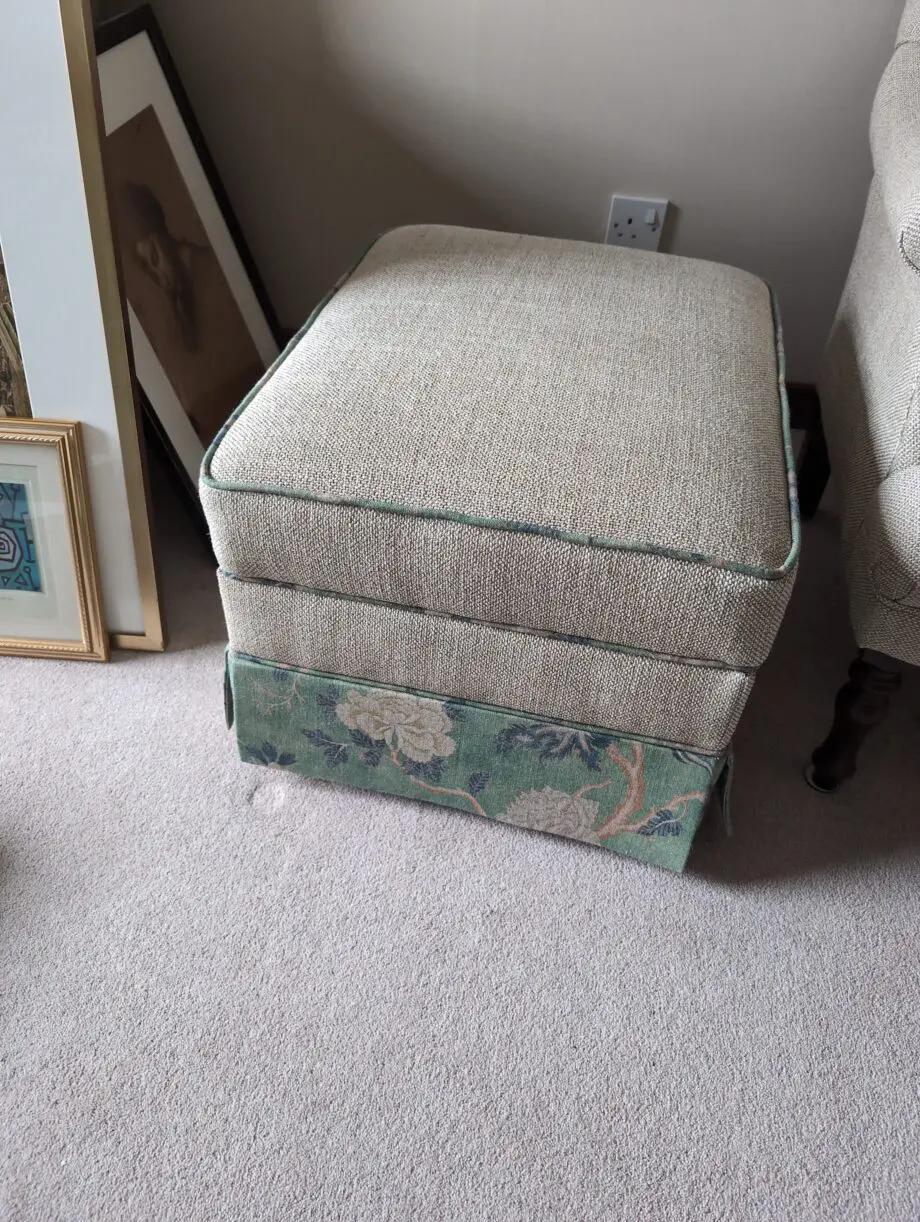 Luxury unused sofas and stuff handmade suite in floral green