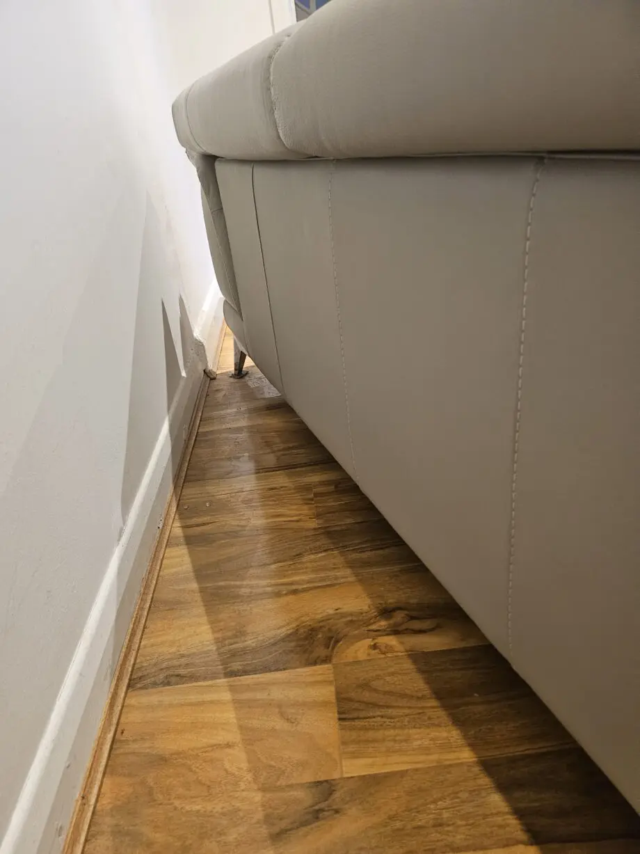 Leather sofa light gray