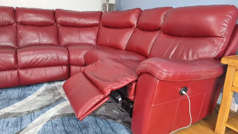 SCS La-Z-Boy Red Leather Modular Corner Sofa