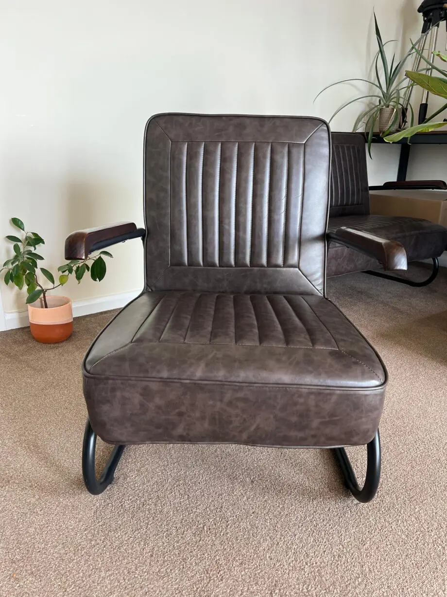 Faux leather 2 seater sofa and chair