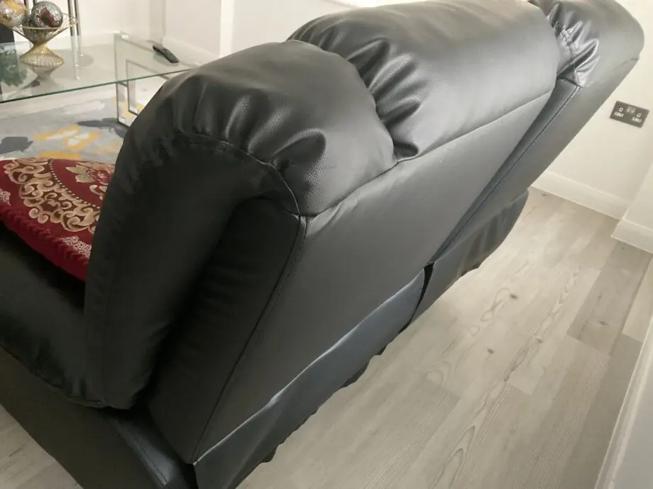 Roma Leather Recliner Sofa with Cupholders - 2 Seater Sofa - Black