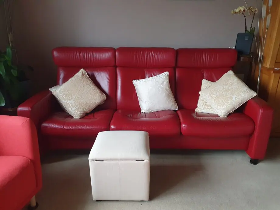 Leather sofa. EKORNER. Made in Norway.