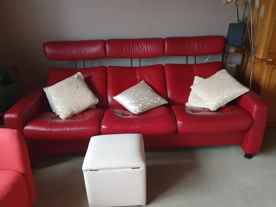 Leather sofa. EKORNER. Made in Norway.