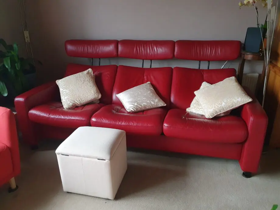 Leather sofa. EKORNER. Made in Norway.