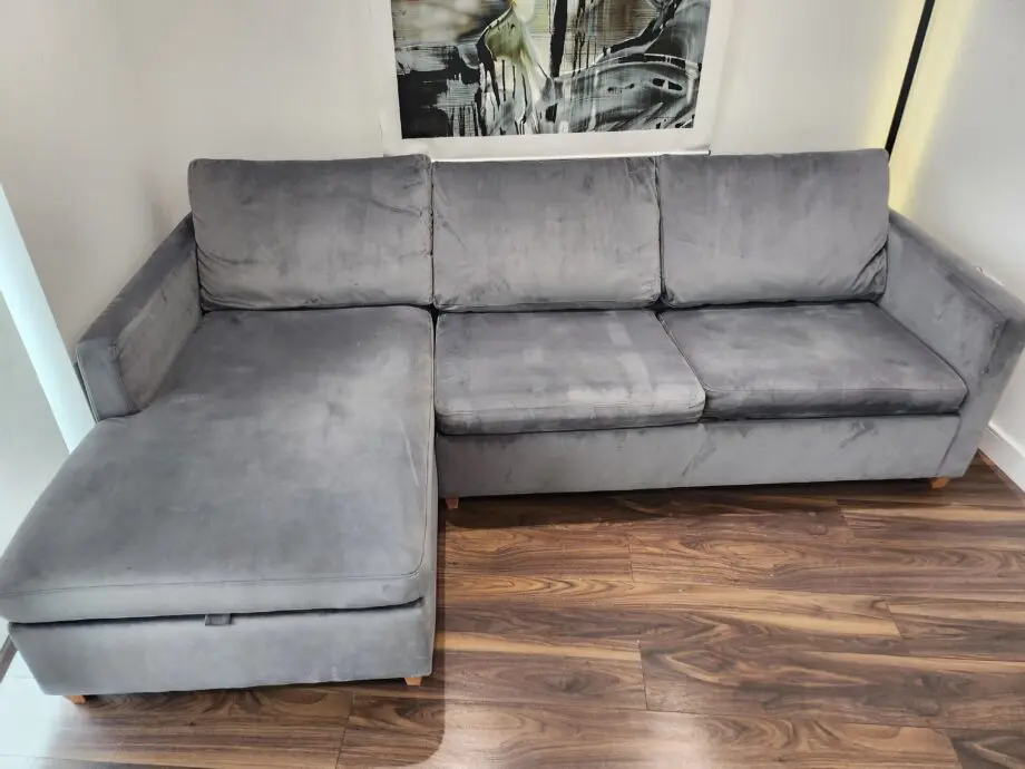 John Lewis Bailey 5+seater LHF Chaise End Sofa Bed, Light Leg, Quartz Grey