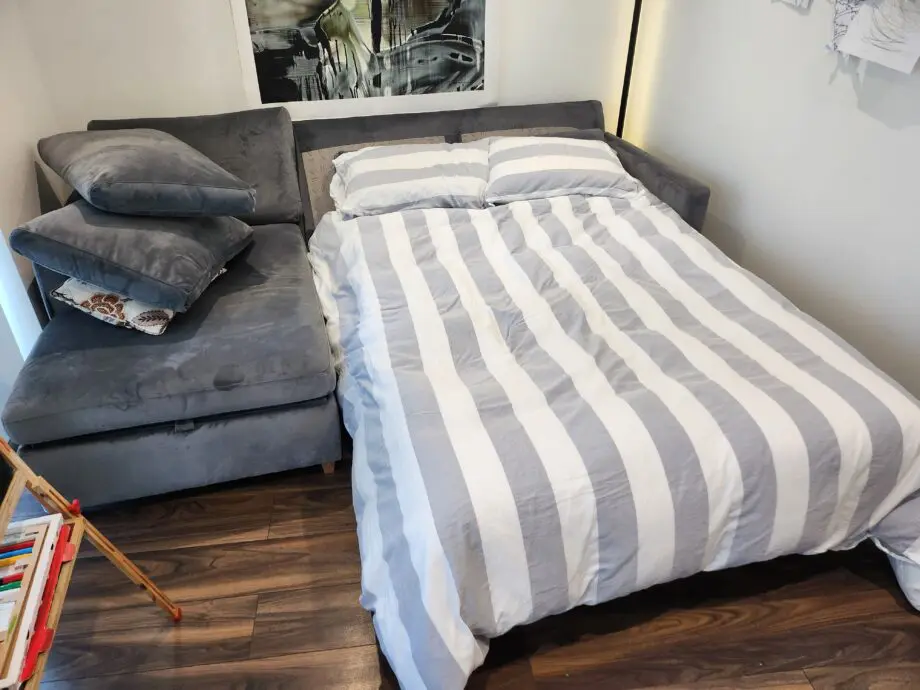 John Lewis Bailey 5+seater LHF Chaise End Sofa Bed, Light Leg, Quartz Grey