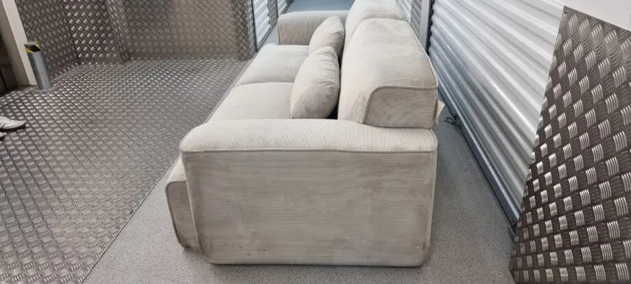 3 seater cream corduroy soft sofa