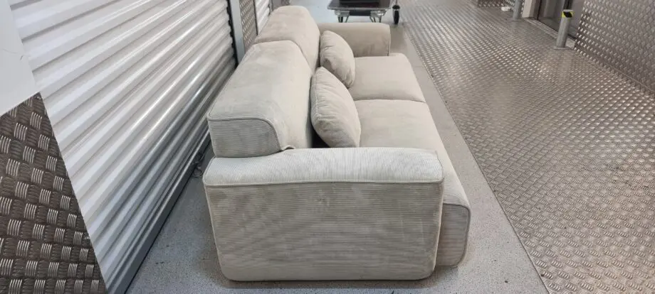 3 seater cream corduroy soft sofa