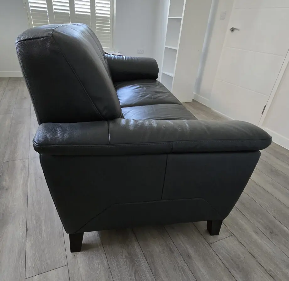Furniture Village Black Serento 3 Seater Leather Sofa