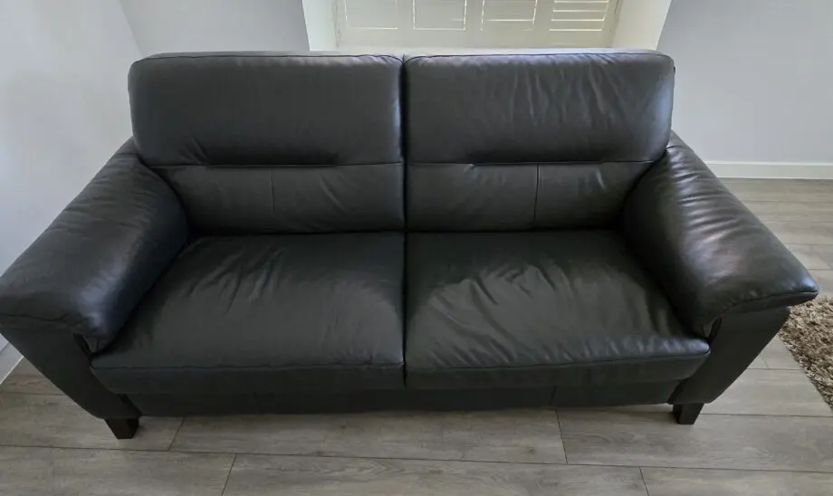 Furniture Village Black Serento 3 Seater Leather Sofa