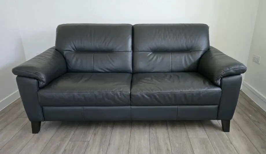 Furniture Village Black Serento 3 Seater Leather Sofa